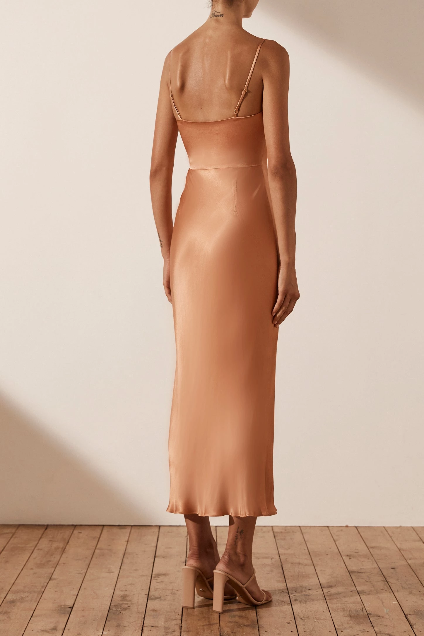 Shona Joy Eloise Lace Up Midi Dress Caramel 6 Shona Joy Eloise Lace Up Midi Dress Caramel