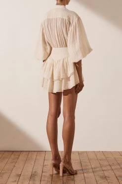 Shona Joy Mila Button Up Frill Mini Dress