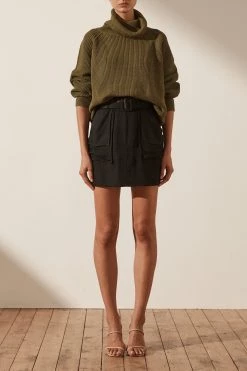 Shona Joy Madeline Roll Neck Jumper Olive