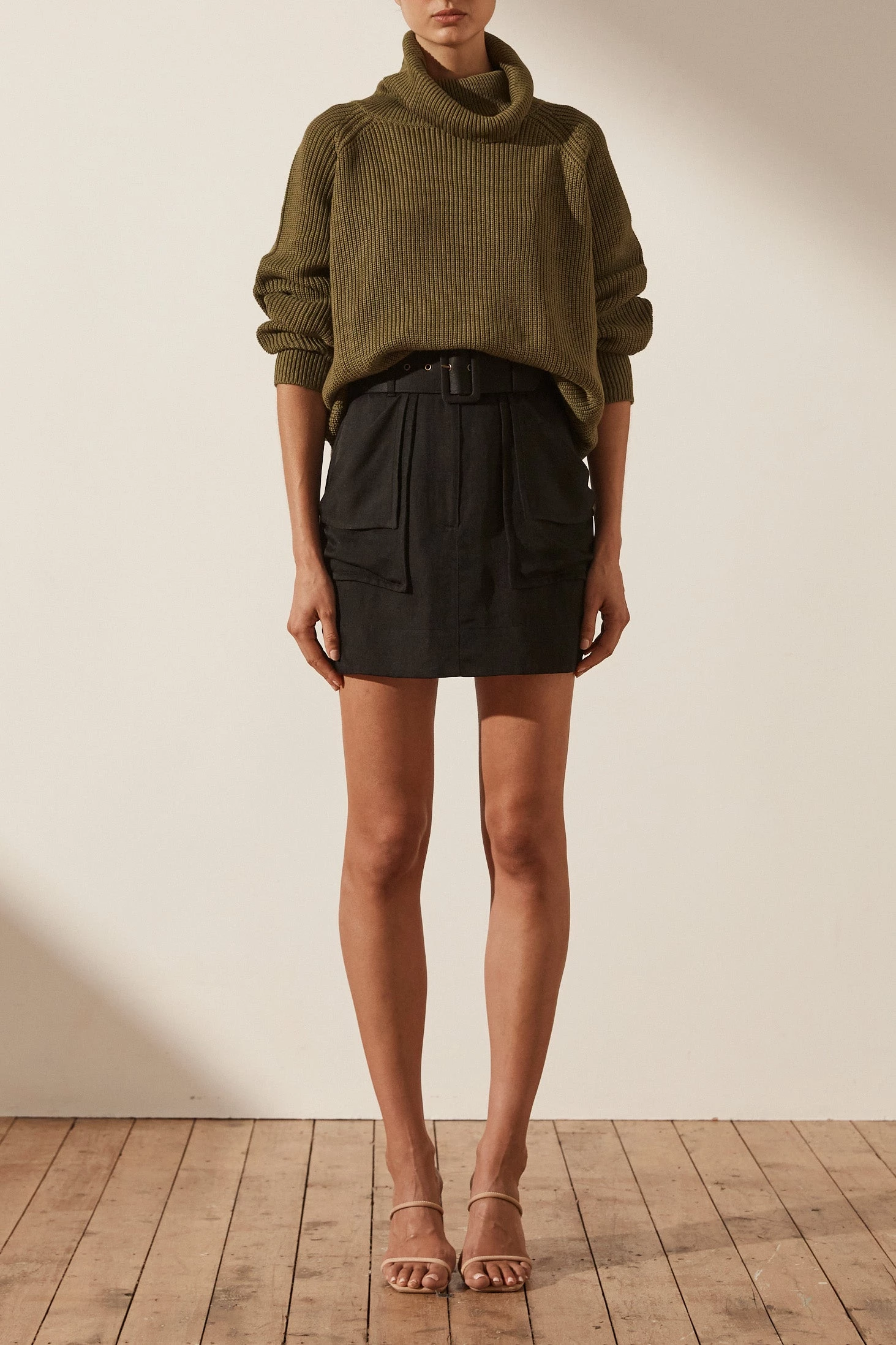 Shona Joy Madeline Roll Neck Jumper Olive 3 Shona Joy Madeline Roll Neck Jumper Olive