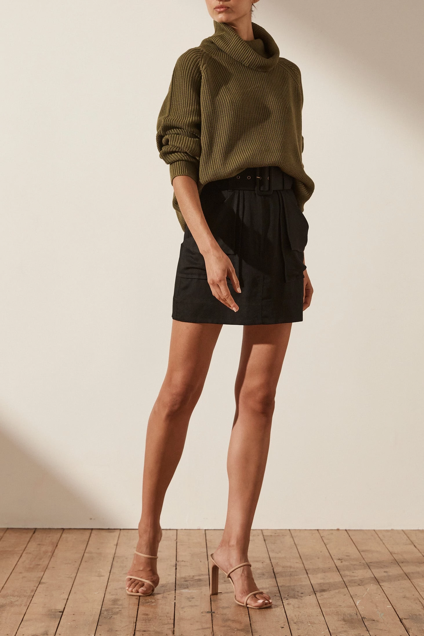 Shona Joy Madeline Roll Neck Jumper Olive 5 Shona Joy Madeline Roll Neck Jumper Olive