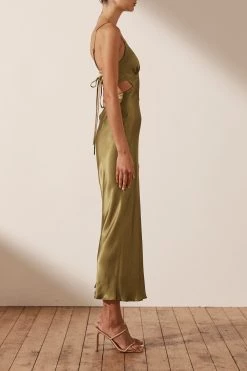 Shona Joy Alma Backless Midi Dress