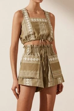 Shona Joy Lizete Square Neck Crop Top New Arrivals