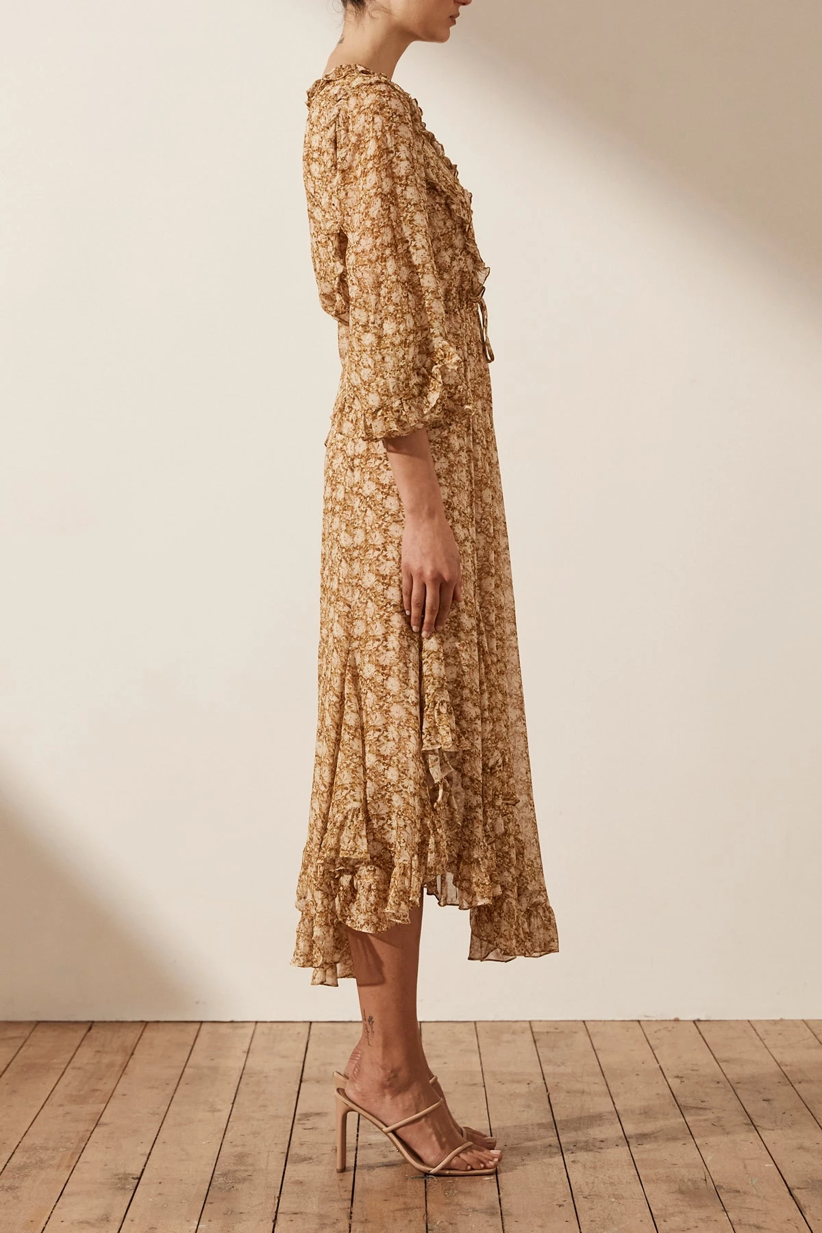 Shona Joy Julia Balloon Sleeve Godet Midi Dress 6 Shona Joy Julia Balloon Sleeve Godet Midi Dress