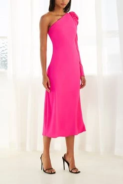 By Johnny Abby Asymmetric Sleeve Bias Dress