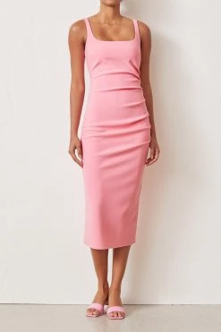 Bec And Bridge Paloma Midi Dress Flamingo