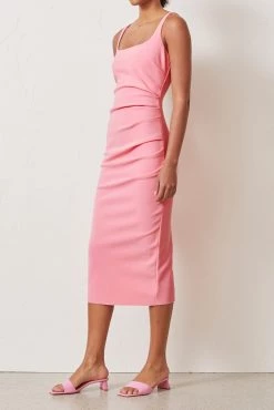 Bec And Bridge Paloma Midi Dress Flamingo