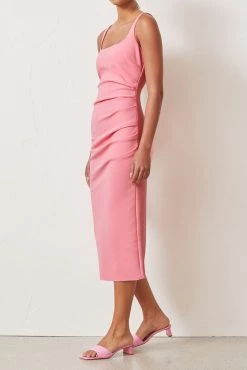 Bec And Bridge Paloma Midi Dress Flamingo