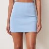 Bec And Bridge Lemon Squeezy Knit Mini Skirt Sky Blue