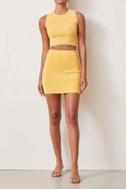 Bec And Bridge Lemon Squeezy Knit Crop Top Sunray