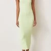 Bec And Bridge Citrus Club Knit Midi Dress Key Lime