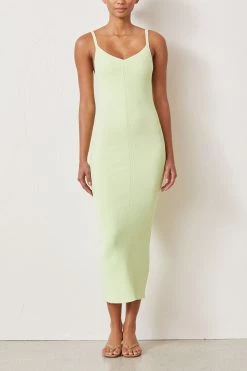 Bec And Bridge Citrus Club Knit Midi Dress Key Lime