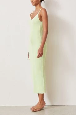 Bec And Bridge Citrus Club Knit Midi Dress Key Lime