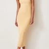 Bec And Bridge Citrus Club Knit Midi Dress Melon
