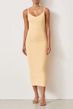 Bec And Bridge Citrus Club Knit Midi Dress Melon