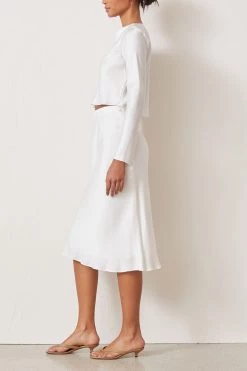 Bec And Bridge Classic Silk Midi Skirt Ivory