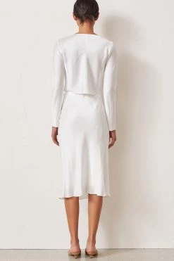 Bec And Bridge Classic Silk Midi Skirt Ivory