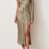 Bec And Bridge Classic Silk Asym Midi Dress Khaki 2 Bec And Bridge Classic Silk Asym Midi Dress Khaki