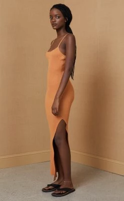 Bec And Bridge Margot Knit Midi Dress Nutmeg