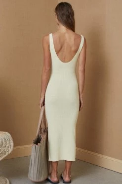 Bec And Bridge Mimi Knit Midi Dress Butter