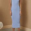 Bec And Bridge Mimi Knit Midi Dress Silver Blue