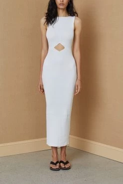 Bec And Bridge Versailles Knit Midi Dress Ivory