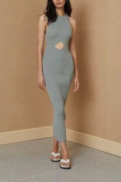Bec And Bridge Versailles Knit Midi Dress Sage