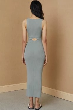 Bec And Bridge Versailles Knit Midi Dress Sage