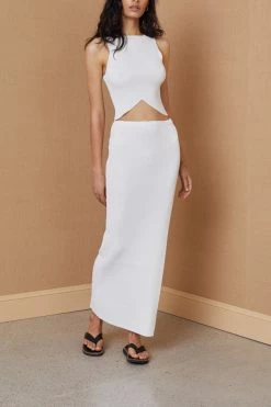Bec And Bridge Versailles Knit Midi Skirt Ivory