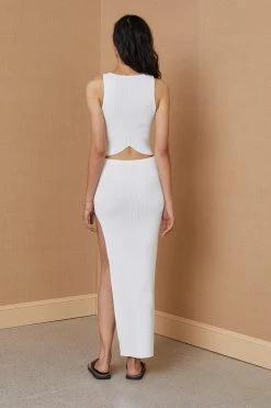 Bec And Bridge Versailles Knit Midi Skirt Ivory