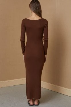 Bec And Bridge Freya Scoop Neck Knit Dress Copper