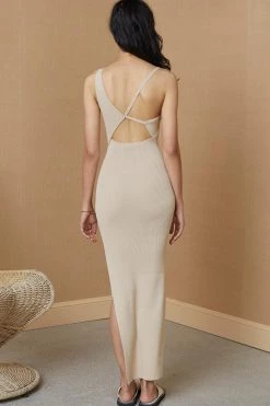 Bec And Bridge Harper Knit Asym Dress Latte 7 Bec And Bridge Harper Knit Asym Dress Latte