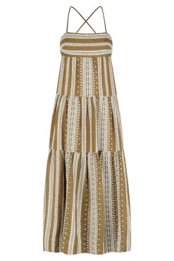 Shona Joy Atlas Backless Tiered Midi Dress