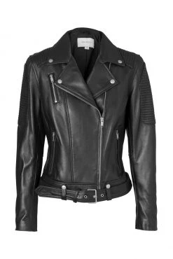 Ena Pelly Classic Biker Jacket Smooth Black Silver 17 Ena Pelly Classic Biker Jacket Smooth Black Silver