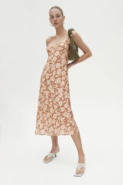 New Arrivals Ownley Dina Dress Mocha Floral