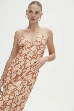 New Arrivals Ownley Dina Dress Mocha Floral