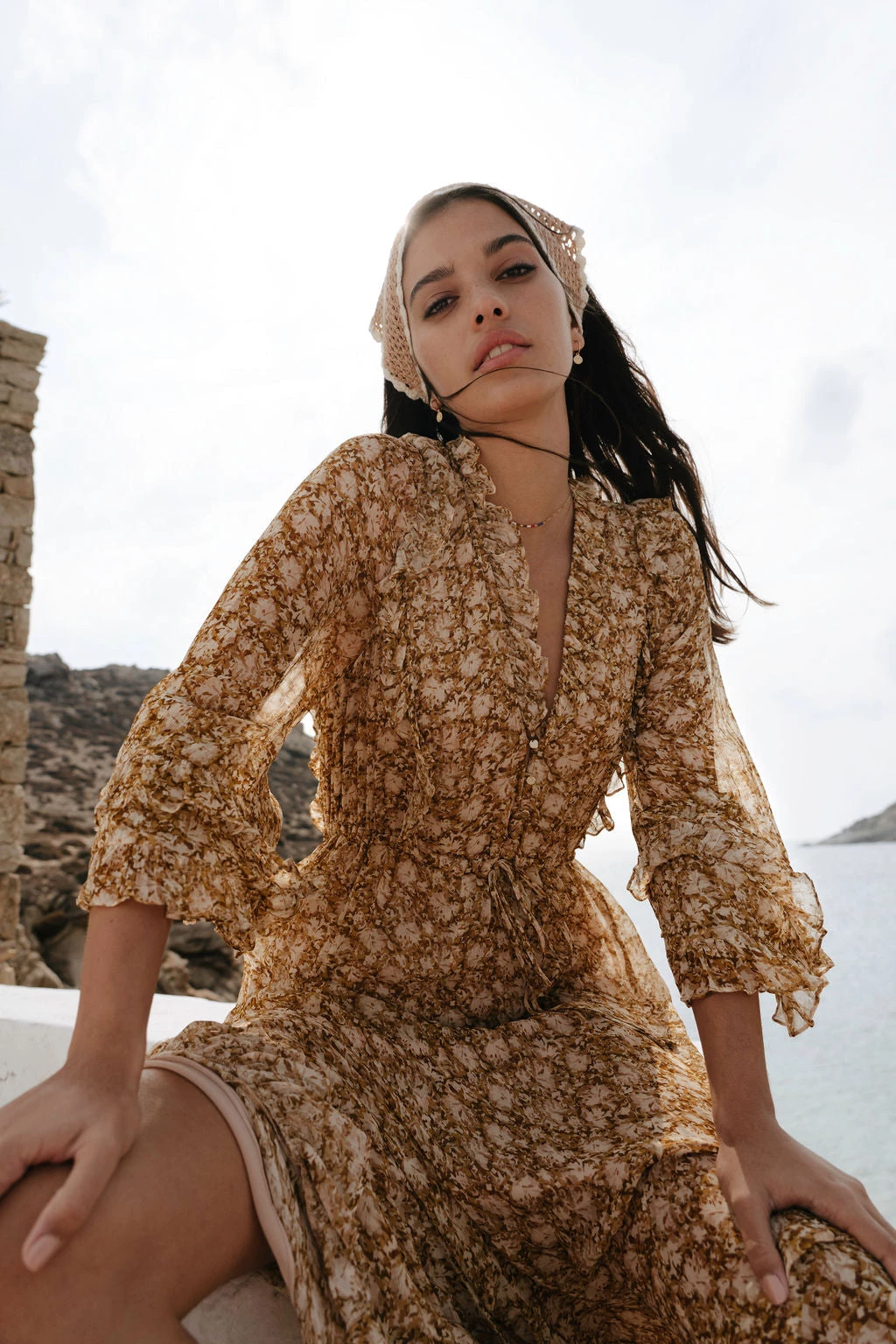 Shona Joy Julia Balloon Sleeve Godet Midi Dress 8 Shona Joy Julia Balloon Sleeve Godet Midi Dress