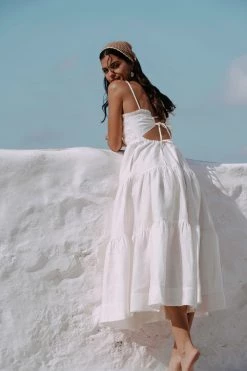 Shona Joy Bruna Open Back Shirred Midi Dress New Arrivals