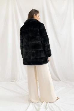 San Sloane Ashford Faux Fur Jacket Black