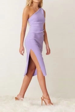 Bec And Bridge Gemma Asym Midi Dress Violet
