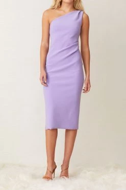 Bec And Bridge Gemma Asym Midi Dress Violet