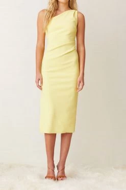 Bec And Bridge Gemma Asym Midi Dress Banana