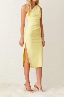 Bec And Bridge Gemma Asym Midi Dress Banana