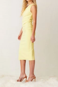 Bec And Bridge Gemma Asym Midi Dress Banana