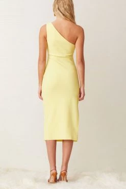Bec And Bridge Gemma Asym Midi Dress Banana