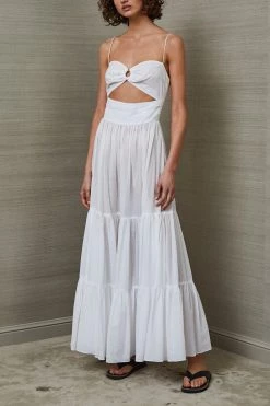 Bec And Bridge Miami Palm Midi Dress White