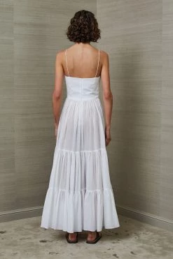 Bec And Bridge Miami Palm Midi Dress White