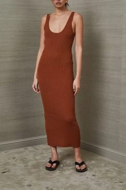 Bec And Bridge Bowie Midi Dress Rust