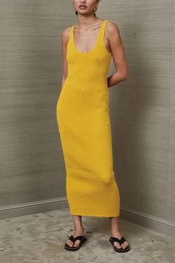 Bec And Bridge Bowie Midi Dress Mustard