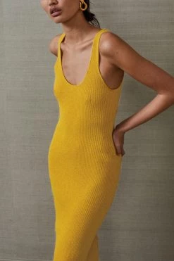 Bec And Bridge Bowie Midi Dress Mustard